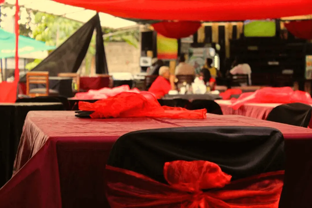 Valentine style restaurant setup